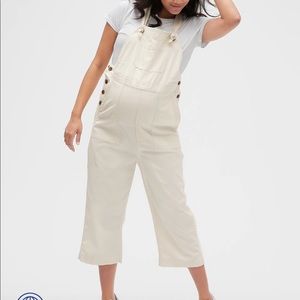 White Gap Maternity Overalls